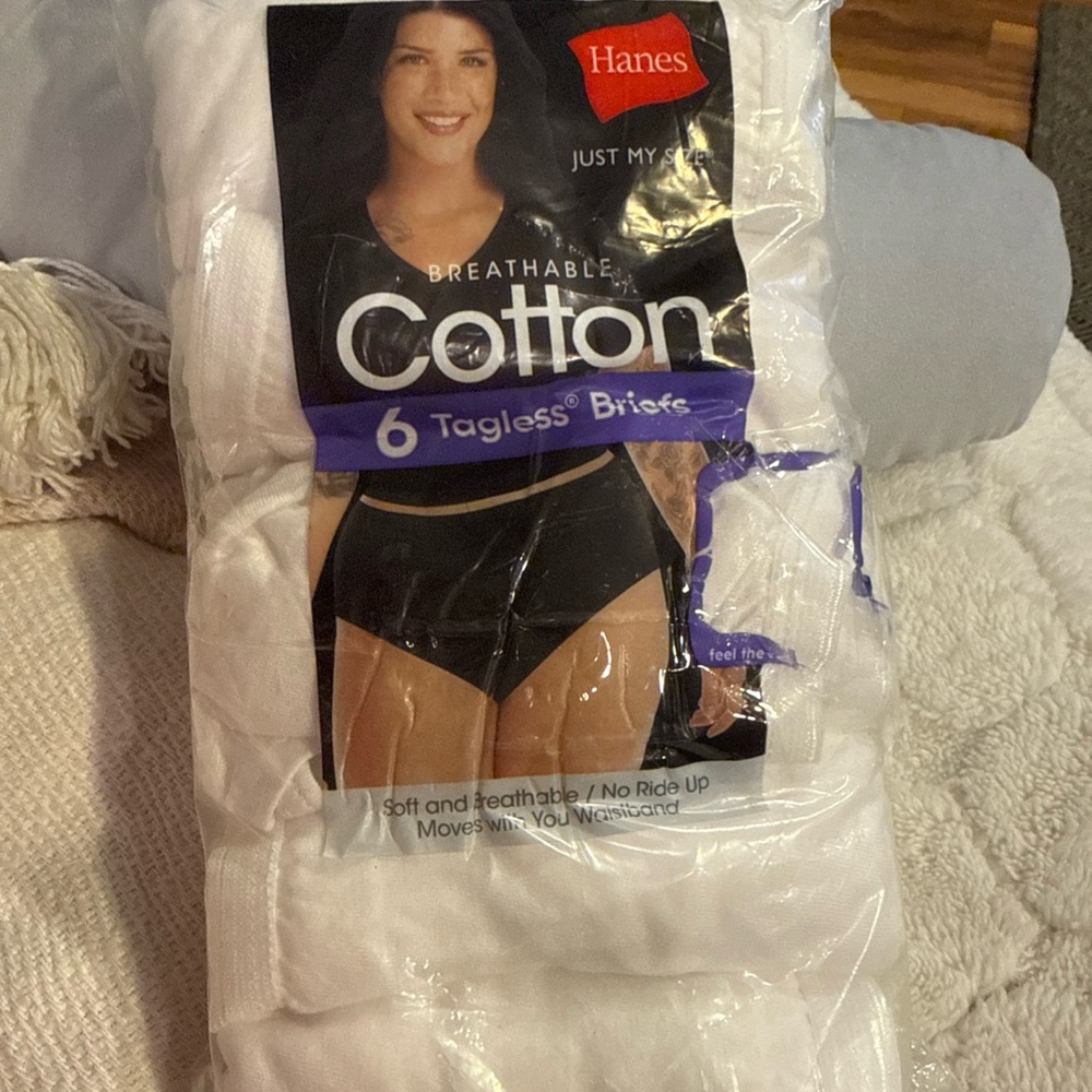 Hanes High Waisted Briefs Breathable Cotton Just My Size Size 6 Pack NEW 12/4X
